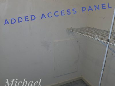 Completed Bathroom Plumbing Access Panel